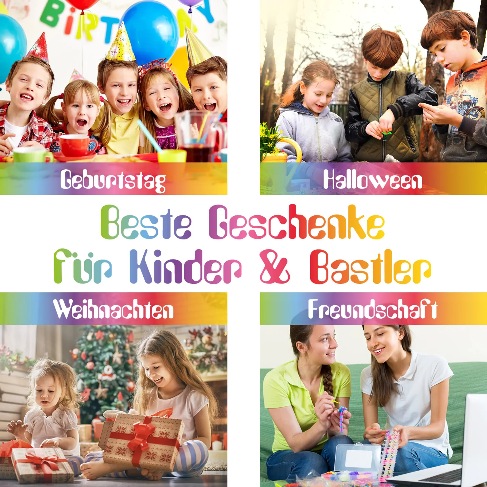 Loom Bands Starter Set XXL – 4.200 Gummibänder mit Webrahmen